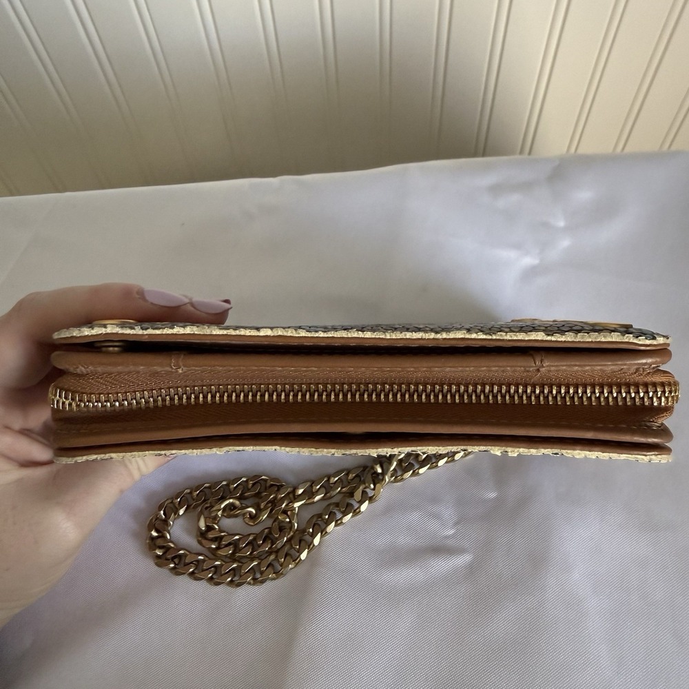 Hammitt Snake Print Rectangle Chain Wristlet Wallet Clutch Card Holder Bag Purse - Picture 5 of 16